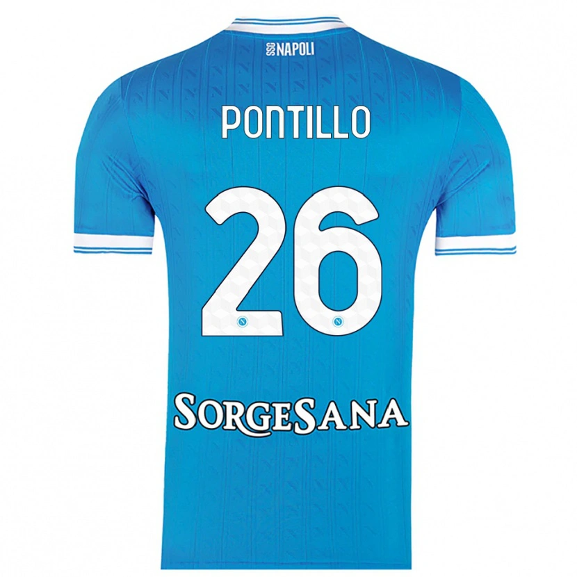 Danxen Niño Camiseta Pasquale Pontillo #26 Azul Cielo Blanco 1ª Equipación 2025/26 La Camisa México