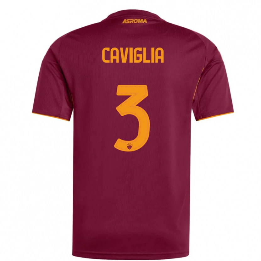 Danxen Niño Camiseta Manuel Caviglia #3 Borgoña Naranja 1ª Equipación 2025/26 La Camisa México