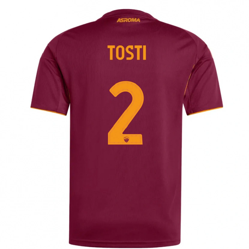 Danxen Niño Camiseta Alessandro Tosti #2 Borgoña Naranja 1ª Equipación 2025/26 La Camisa México