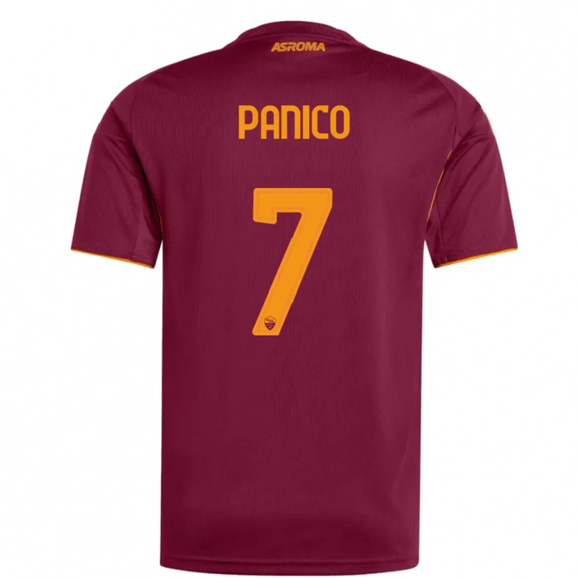 Danxen Niño Camiseta Francesco Panico #7 Borgoña Naranja 1ª Equipación 2025/26 La Camisa México