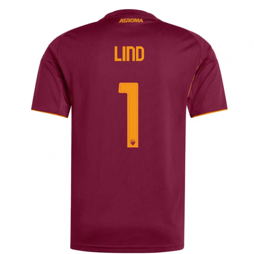 Danxen Niño Camiseta Emma Lind #1 Borgoña Naranja 1ª Equipación 2025/26 La Camisa México