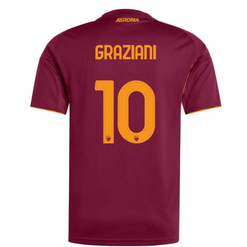 Danxen Niño Camiseta Leonardo Graziani #10 Borgoña Naranja 1ª Equipación 2025/26 La Camisa México