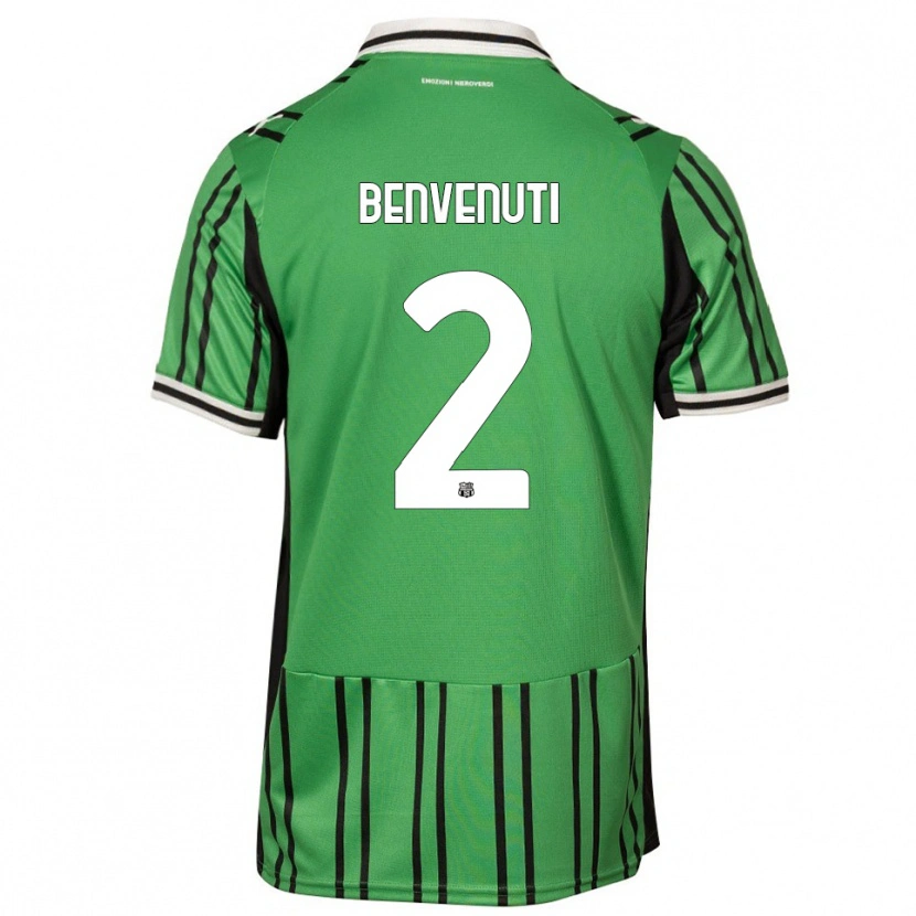 Danxen Niño Camiseta Giacomo Benvenuti #2 Verde Negro 1ª Equipación 2025/26 La Camisa México