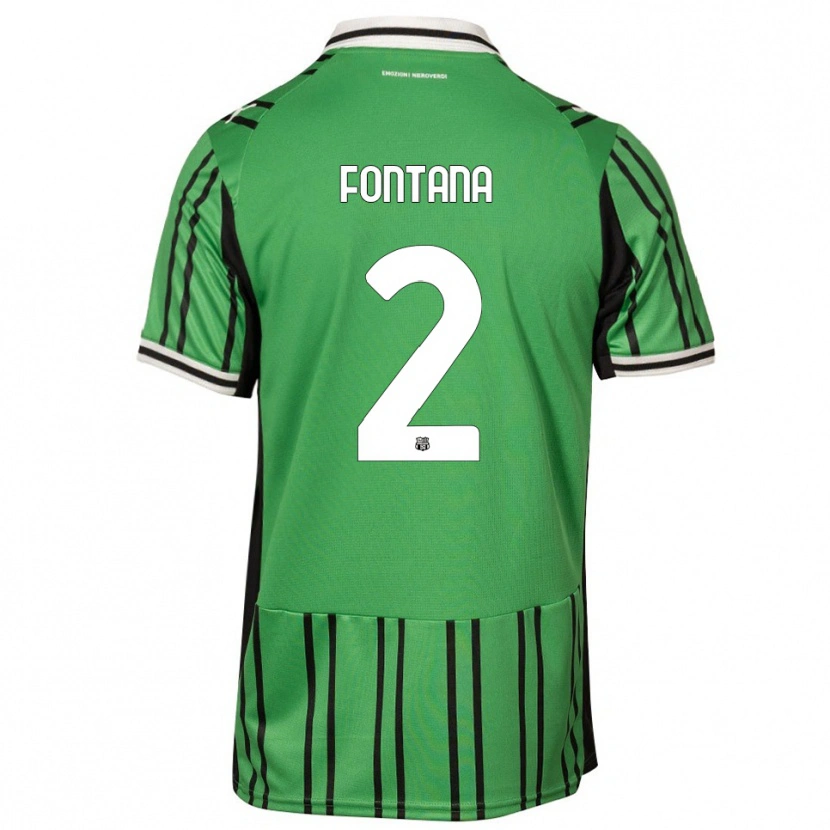 Danxen Niño Camiseta Fabrizio Fontana #2 Verde Negro 1ª Equipación 2025/26 La Camisa México