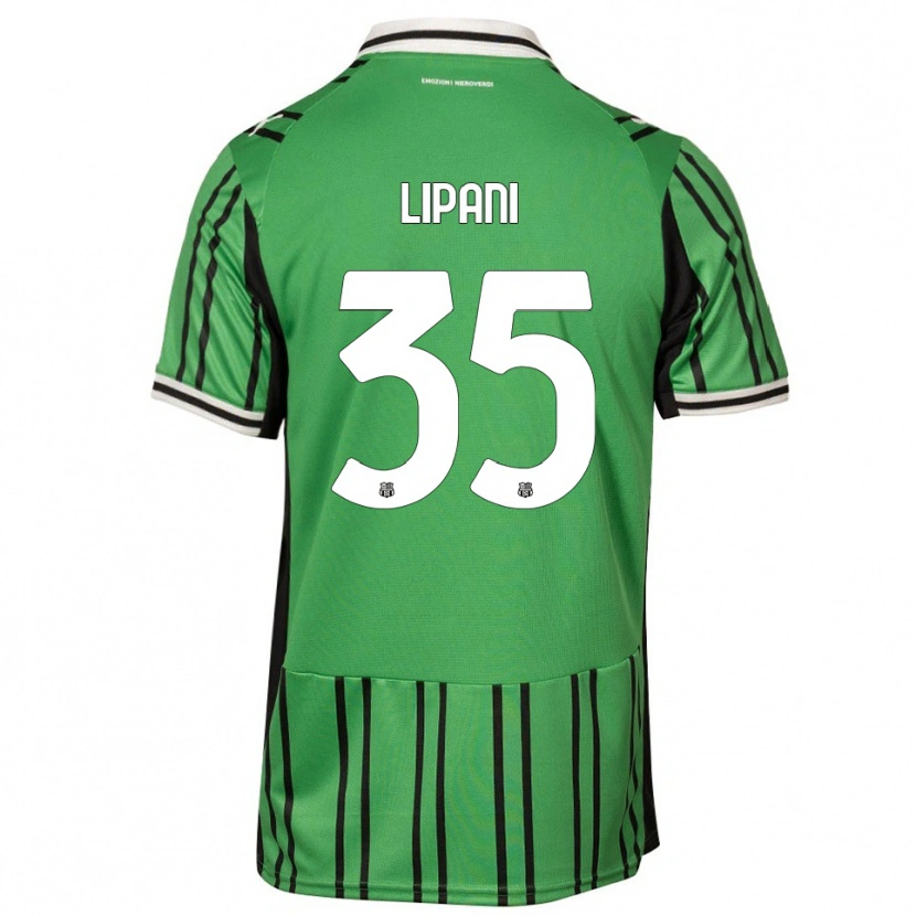 Danxen Niño Camiseta Luca Lipani #35 Verde Negro 1ª Equipación 2025/26 La Camisa México