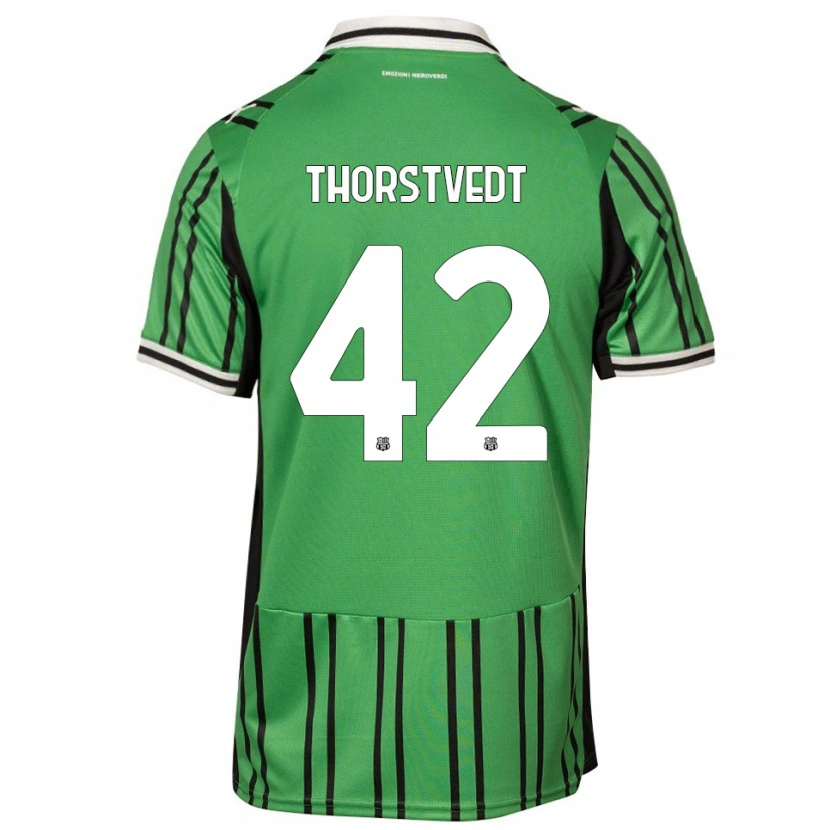 Danxen Niño Camiseta Kristian Thorstvedt #42 Verde Negro 1ª Equipación 2025/26 La Camisa México