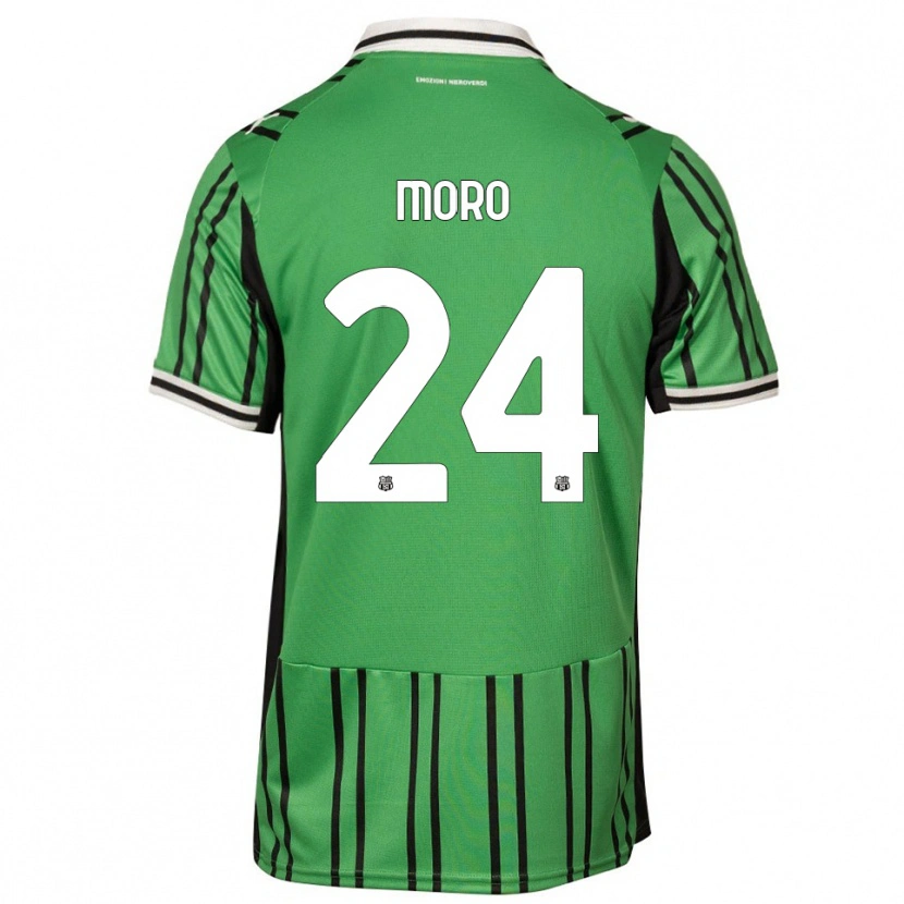 Danxen Niño Camiseta Luca Moro #24 Verde Negro 1ª Equipación 2025/26 La Camisa México