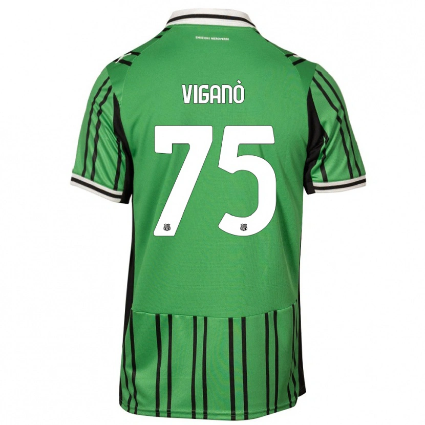Danxen Niño Camiseta Lorenzo Viganò #75 Verde Negro 1ª Equipación 2025/26 La Camisa México