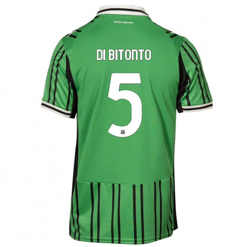 Danxen Niño Camiseta Alessandro Di Bitonto #5 Verde Negro 1ª Equipación 2025/26 La Camisa México