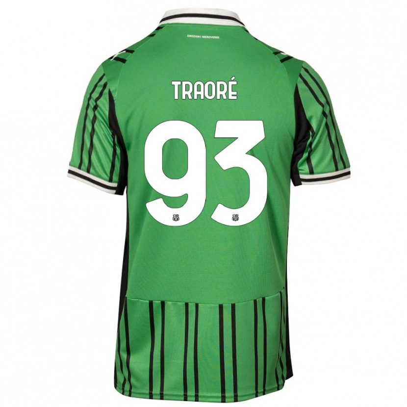 Danxen Niño Camiseta Kadidia Traoré #93 Verde Negro 1ª Equipación 2025/26 La Camisa México