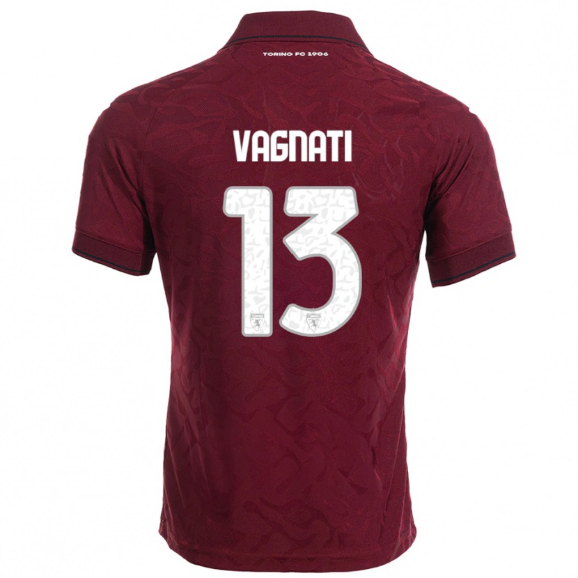 Danxen Niño Camiseta Manuel Vagnati #13 Borgoña Blanco 1ª Equipación 2025/26 La Camisa México