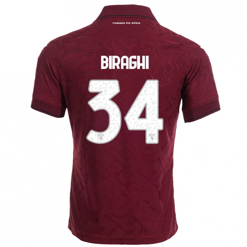 Danxen Niño Camiseta Cristiano Biraghi #34 Borgoña Blanco 1ª Equipación 2025/26 La Camisa México