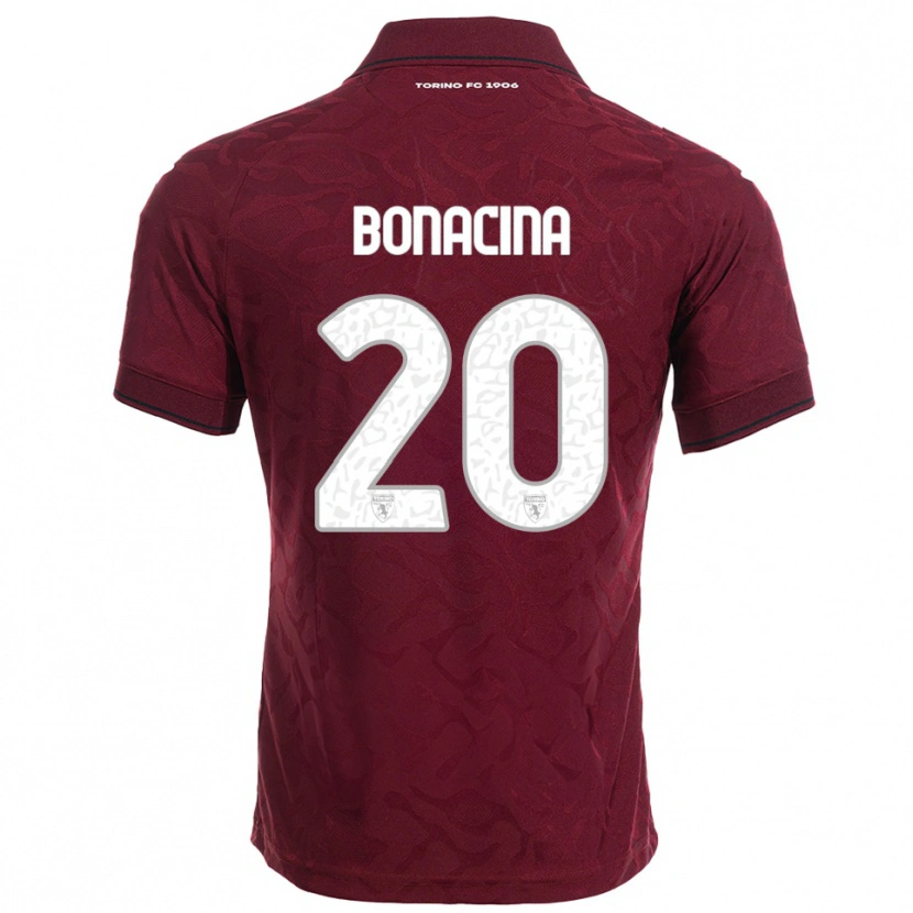 Danxen Niño Camiseta David Bonacina #20 Borgoña Blanco 1ª Equipación 2025/26 La Camisa México