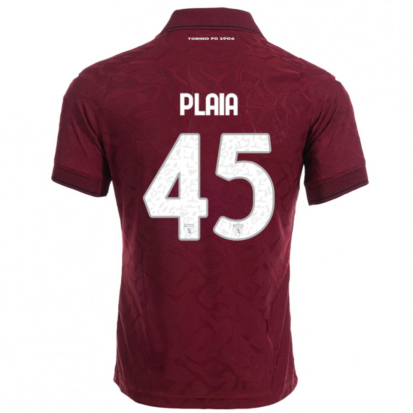 Danxen Niño Camiseta Francesco Plaia #45 Borgoña Blanco 1ª Equipación 2025/26 La Camisa México
