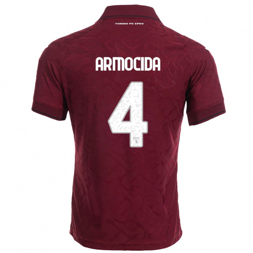 Danxen Niño Camiseta Simone Armocida #4 Borgoña Blanco 1ª Equipación 2025/26 La Camisa México