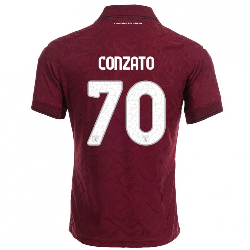 Danxen Niño Camiseta Filippo Conzato #70 Borgoña Blanco 1ª Equipación 2025/26 La Camisa México