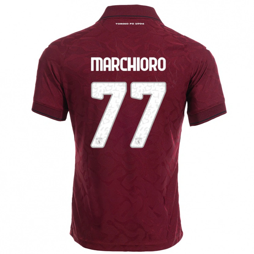 Danxen Niño Camiseta Raffaele Marchioro #77 Borgoña Blanco 1ª Equipación 2025/26 La Camisa México