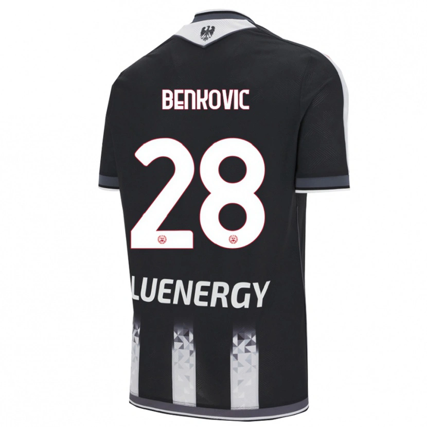 Danxen Niño Camiseta Filip Benkovic #28 Negro Blanco 1ª Equipación 2025/26 La Camisa México
