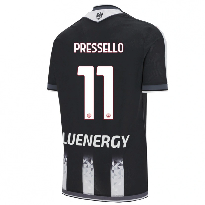 Danxen Niño Camiseta Matteo Pressello #11 Negro Blanco 1ª Equipación 2025/26 La Camisa México