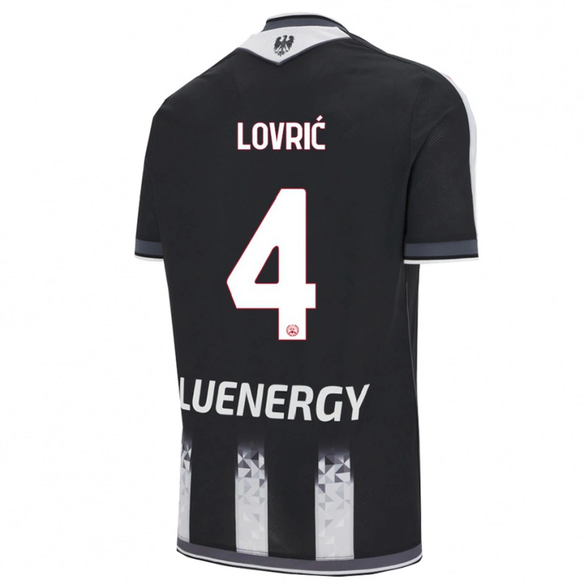 Danxen Niño Camiseta Sandi Lovrić #4 Negro Blanco 1ª Equipación 2025/26 La Camisa México