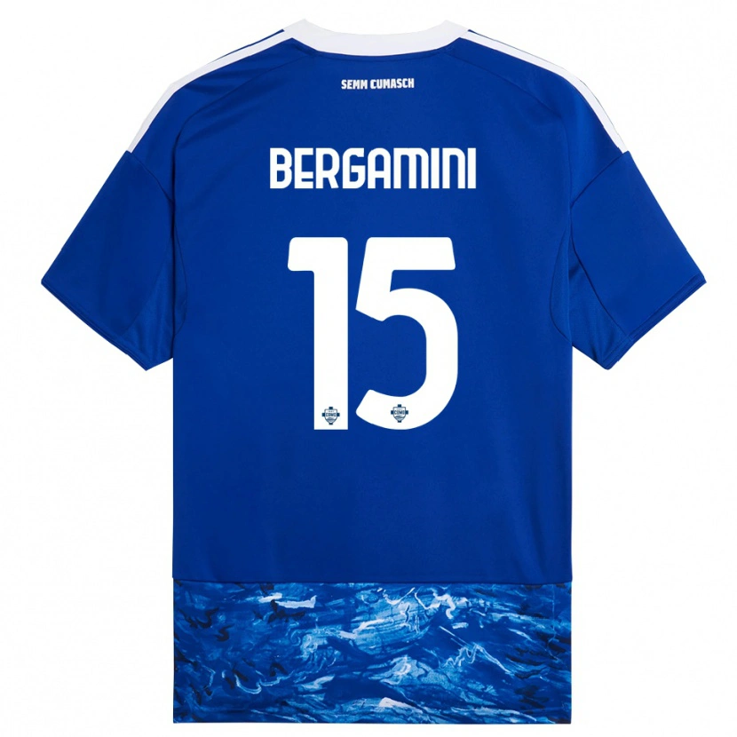 Danxen Niño Camiseta Mattia Bergamini #15 Azul Blanco 1ª Equipación 2025/26 La Camisa México
