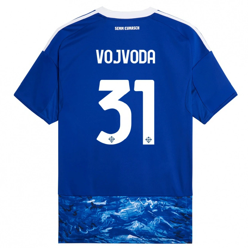 Danxen Niño Camiseta Mërgim Vojvoda #31 Azul Blanco 1ª Equipación 2025/26 La Camisa México