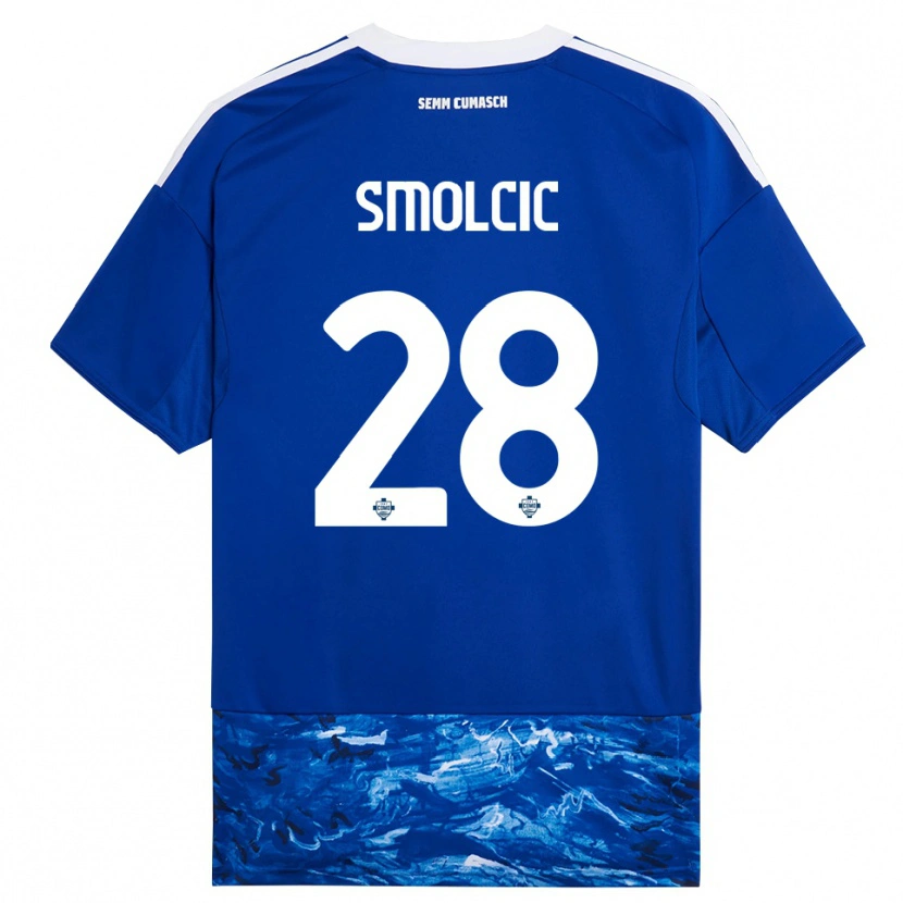 Danxen Niño Camiseta Ivan Smolcic #28 Azul Blanco 1ª Equipación 2025/26 La Camisa México