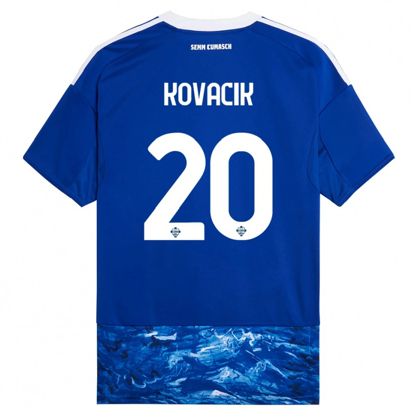 Danxen Niño Camiseta Peter Kovacik #20 Azul Blanco 1ª Equipación 2025/26 La Camisa México