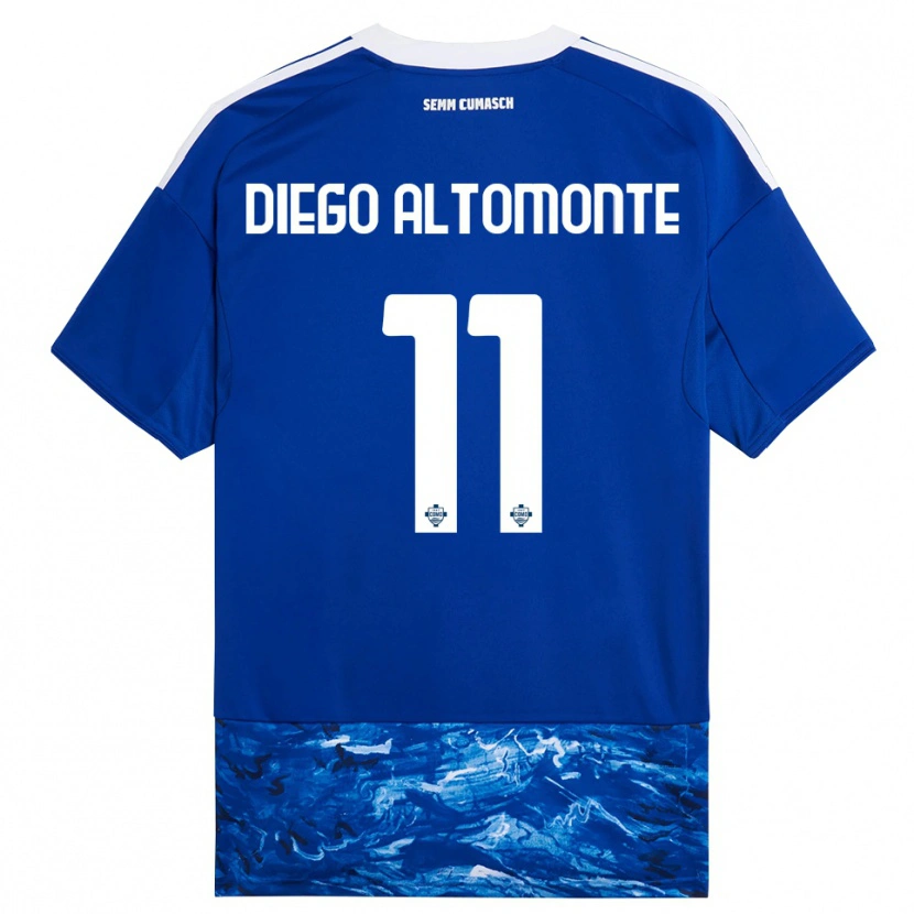 Danxen Niño Camiseta Thomas Diego Altomonte #11 Azul Blanco 1ª Equipación 2025/26 La Camisa México