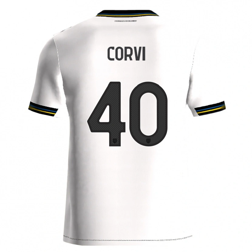 Danxen Niño Camiseta Edoardo Corvi #40 Blanco Negro 1ª Equipación 2025/26 La Camisa México