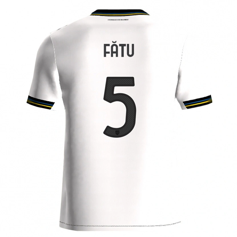 Danxen Niño Camiseta Rareș Fătu #5 Blanco Negro 1ª Equipación 2025/26 La Camisa México