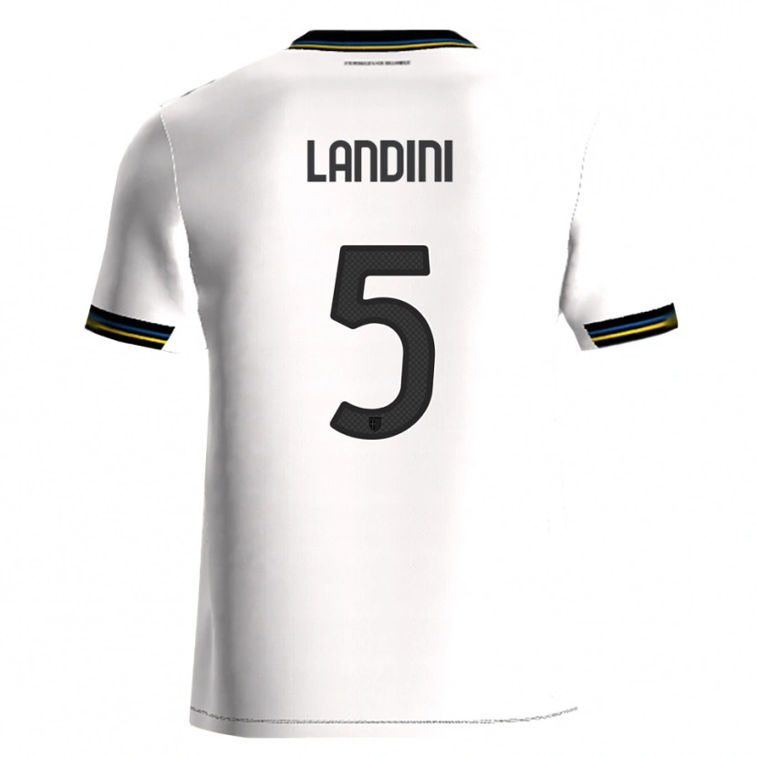 Danxen Niño Camiseta Simone Landini #5 Blanco Negro 1ª Equipación 2025/26 La Camisa México