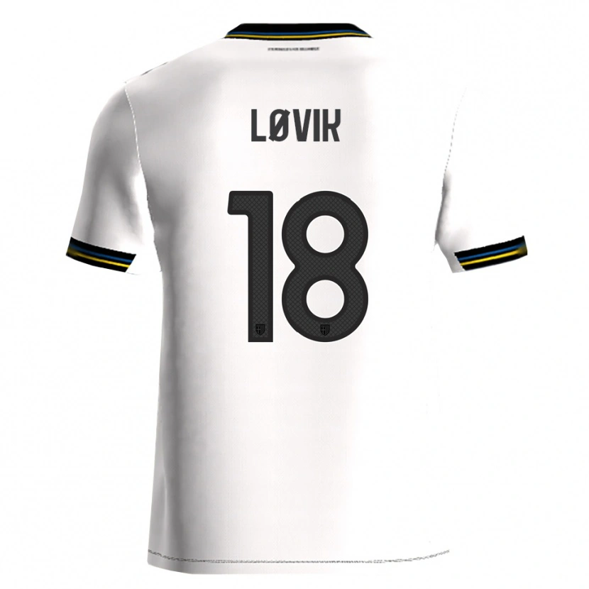 Danxen Niño Camiseta Mathias Løvik #18 Blanco Negro 1ª Equipación 2025/26 La Camisa México