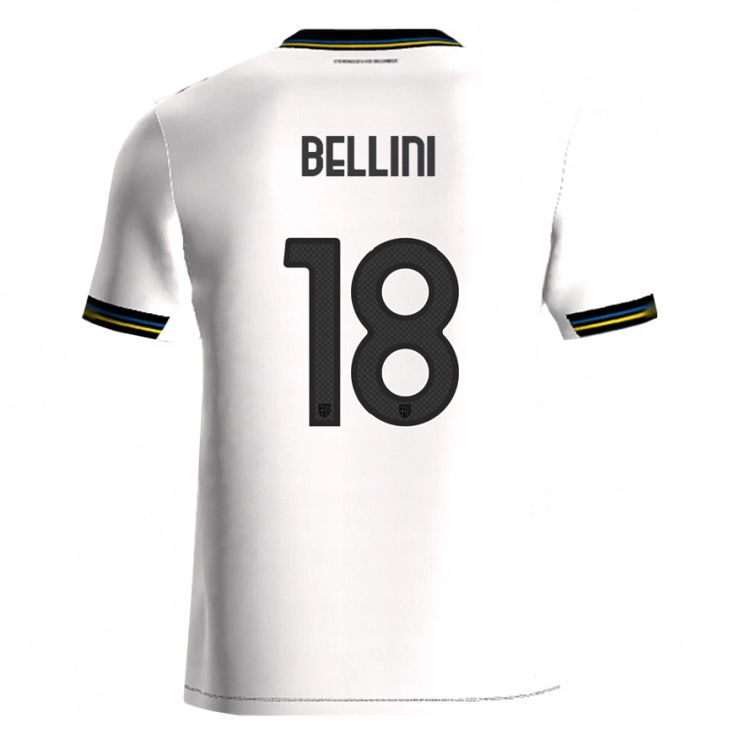 Danxen Niño Camiseta Gabriele Bellini #18 Blanco Negro 1ª Equipación 2025/26 La Camisa México