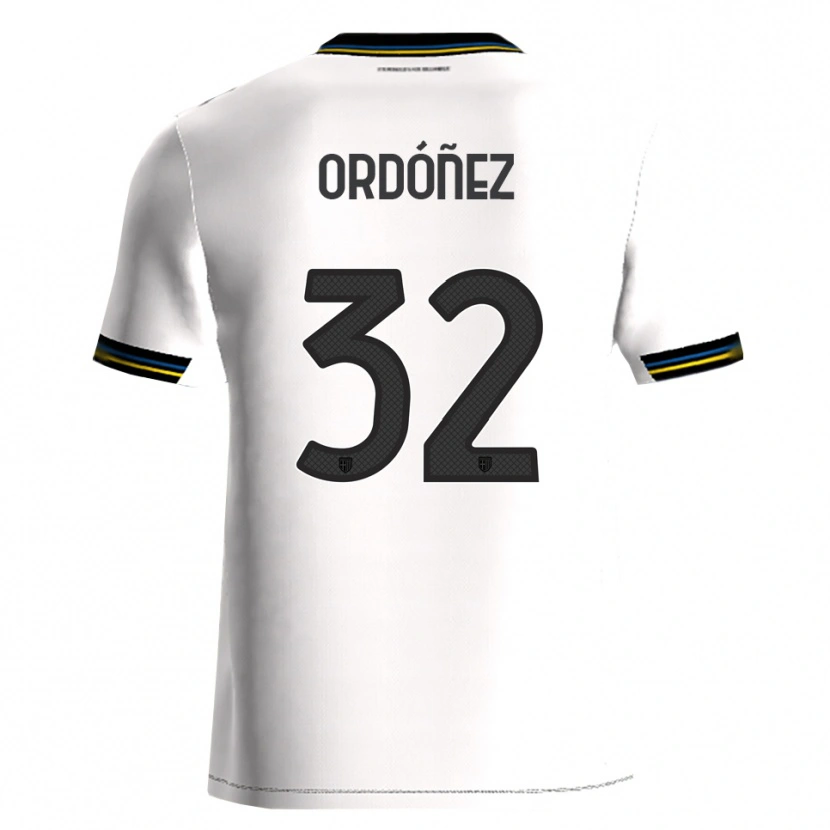 Danxen Niño Camiseta Christian Ordóñez #32 Blanco Negro 1ª Equipación 2025/26 La Camisa México
