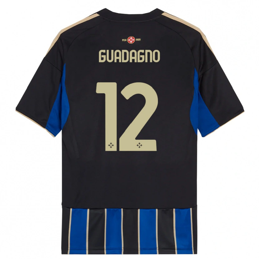Danxen Niño Camiseta Johan Guadagno #12 Negro Azul 1ª Equipación 2025/26 La Camisa México