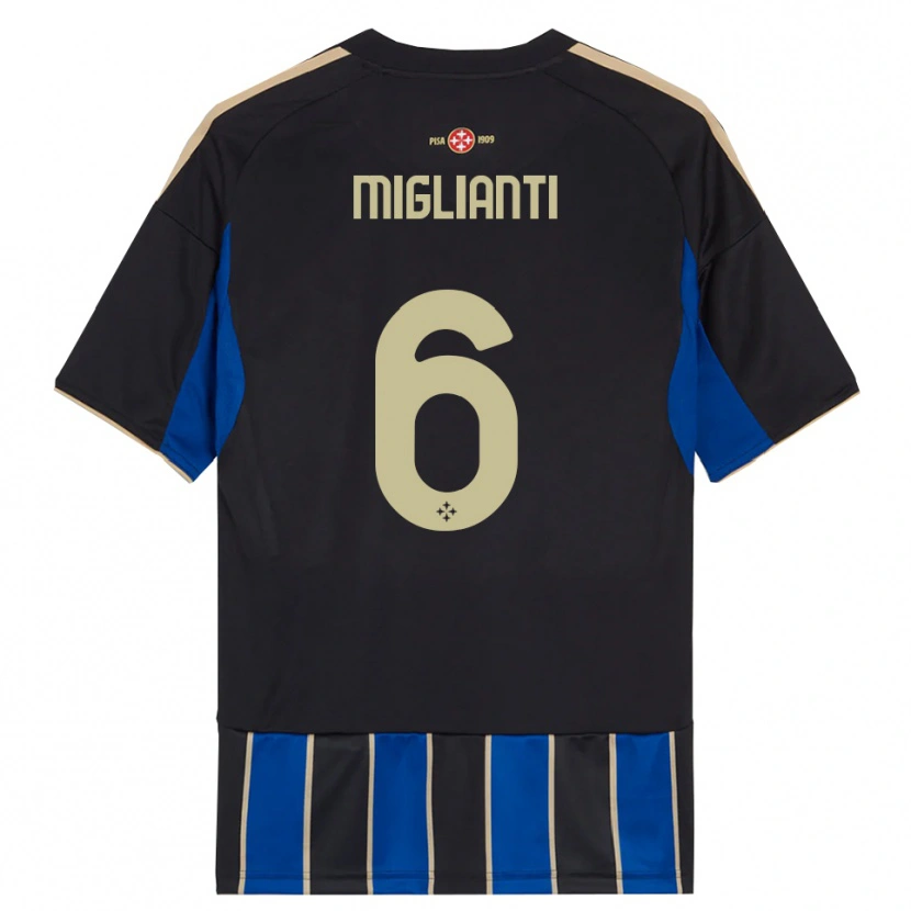 Danxen Niño Camiseta Niccolò Miglianti #6 Negro Azul 1ª Equipación 2025/26 La Camisa México