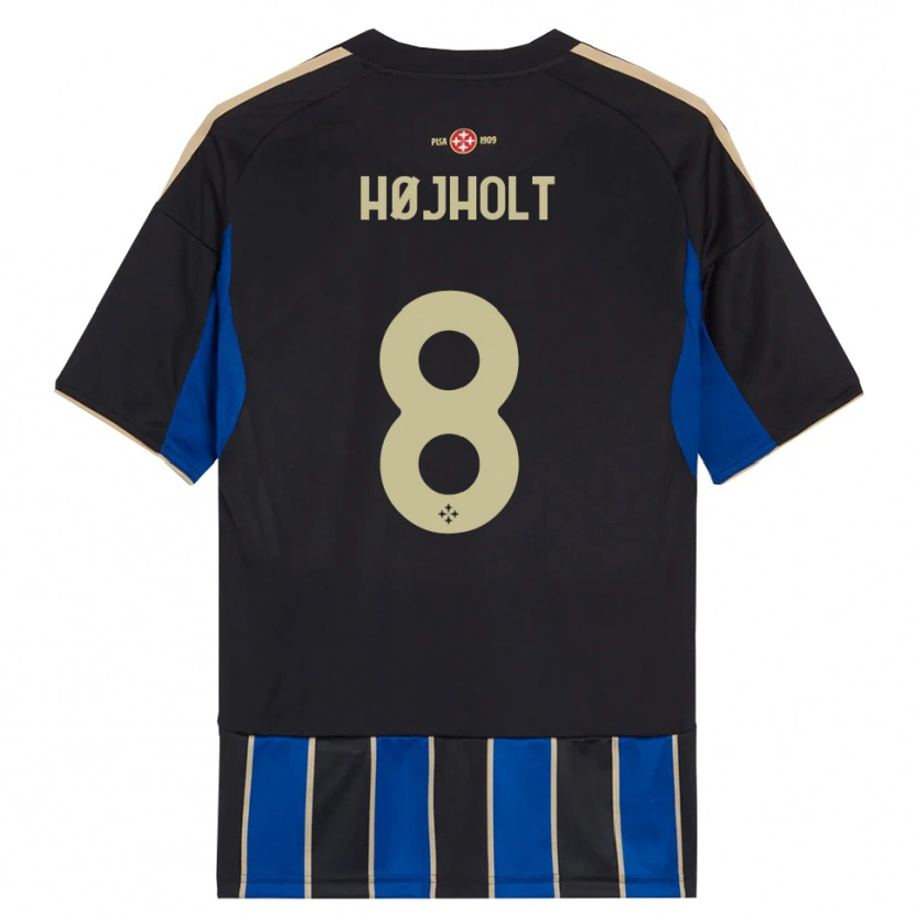 Danxen Niño Camiseta Malthe Højholt #8 Negro Azul 1ª Equipación 2025/26 La Camisa México