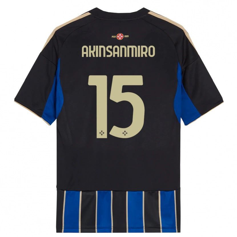 Danxen Niño Camiseta Ebenezer Akinsanmiro #15 Negro Azul 1ª Equipación 2025/26 La Camisa México