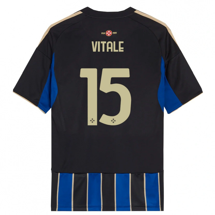 Danxen Niño Camiseta Riccardo Vitale #15 Negro Azul 1ª Equipación 2025/26 La Camisa México
