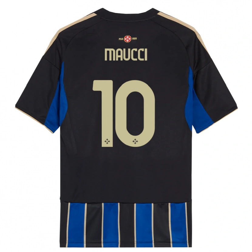 Danxen Niño Camiseta Giacomo Maucci #10 Negro Azul 1ª Equipación 2025/26 La Camisa México