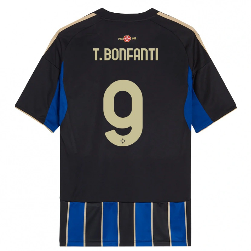 Danxen Niño Camiseta Thomas Bonfanti #9 Negro Azul 1ª Equipación 2025/26 La Camisa México