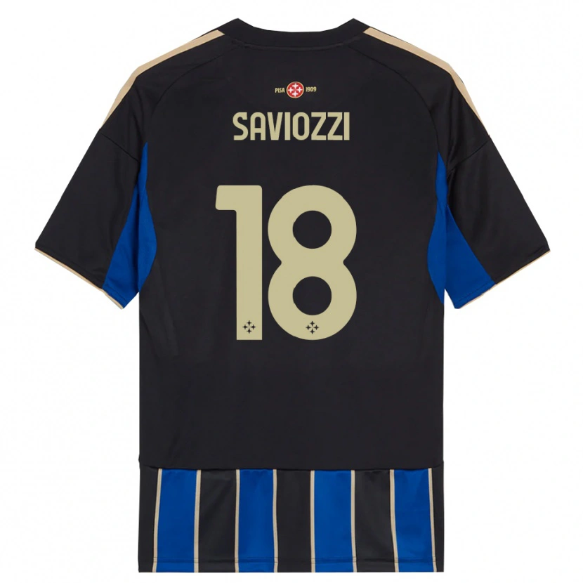 Danxen Niño Camiseta Mattia Saviozzi #18 Negro Azul 1ª Equipación 2025/26 La Camisa México