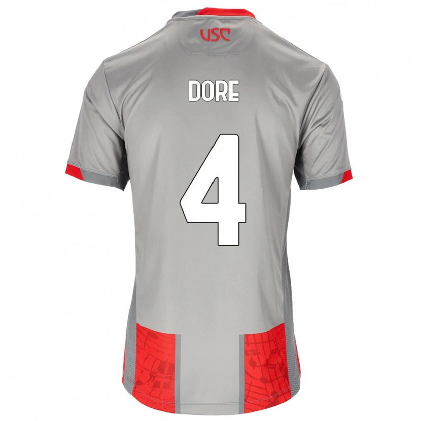 Danxen Niño Camiseta Salvatore Dore #4 Rojo Gris 1ª Equipación 2025/26 La Camisa México