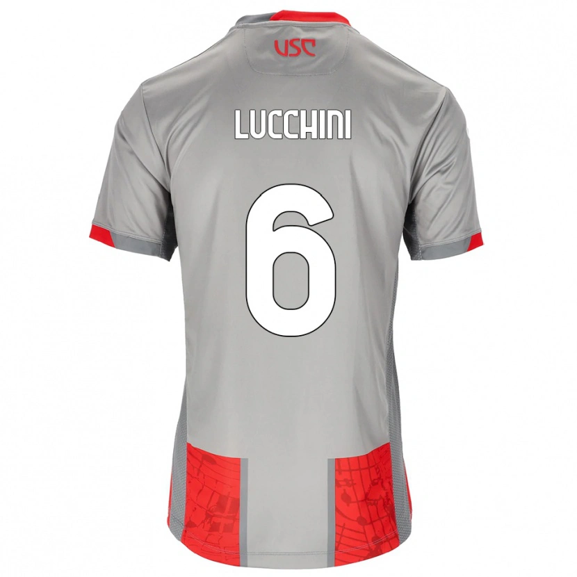 Danxen Niño Camiseta Matteo Lucchini #6 Rojo Gris 1ª Equipación 2025/26 La Camisa México