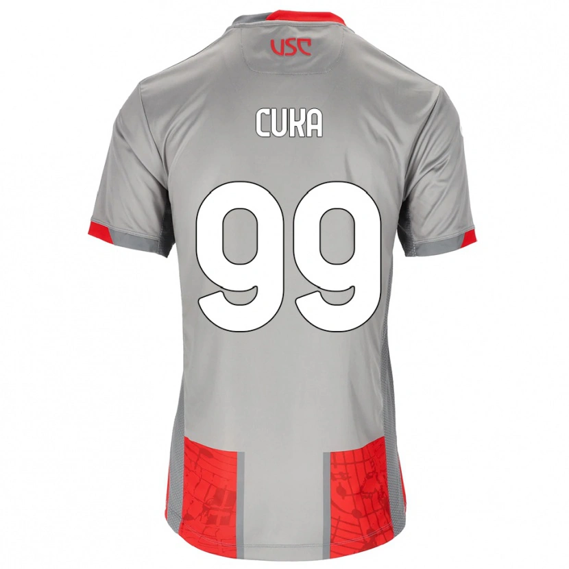 Danxen Niño Camiseta Samuel Cuka #99 Rojo Gris 1ª Equipación 2025/26 La Camisa México
