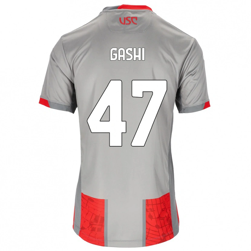 Danxen Niño Camiseta Eduart Gashi #47 Rojo Gris 1ª Equipación 2025/26 La Camisa México