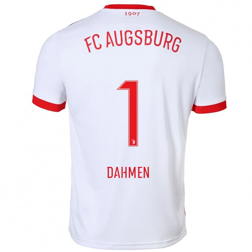 Danxen Niño Camiseta Finn Dahmen #1 Blanco Rojo 1ª Equipación 2025/26 La Camisa México