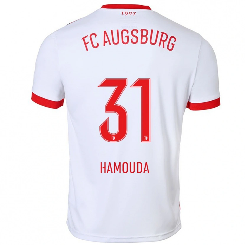 Danxen Niño Camiseta Hania Hamouda #31 Blanco Rojo 1ª Equipación 2025/26 La Camisa México