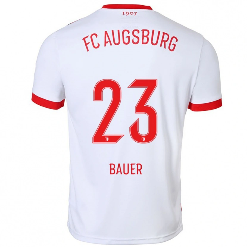 Danxen Niño Camiseta Maximilian Bauer #23 Blanco Rojo 1ª Equipación 2025/26 La Camisa México